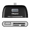Картридер OTG connection kit для смартфонов и планшетов с microUSB, черный, Deppa (11405) (з) 